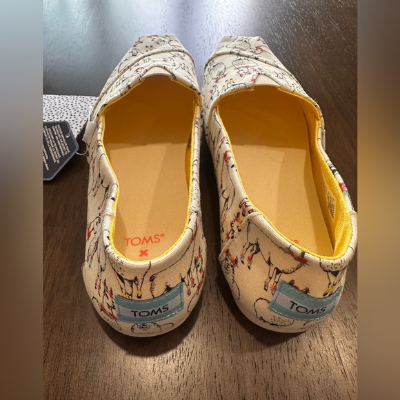 Toms x Paper Source Llama Print Fabric Shoes Size 8 - Picture 3 of 11